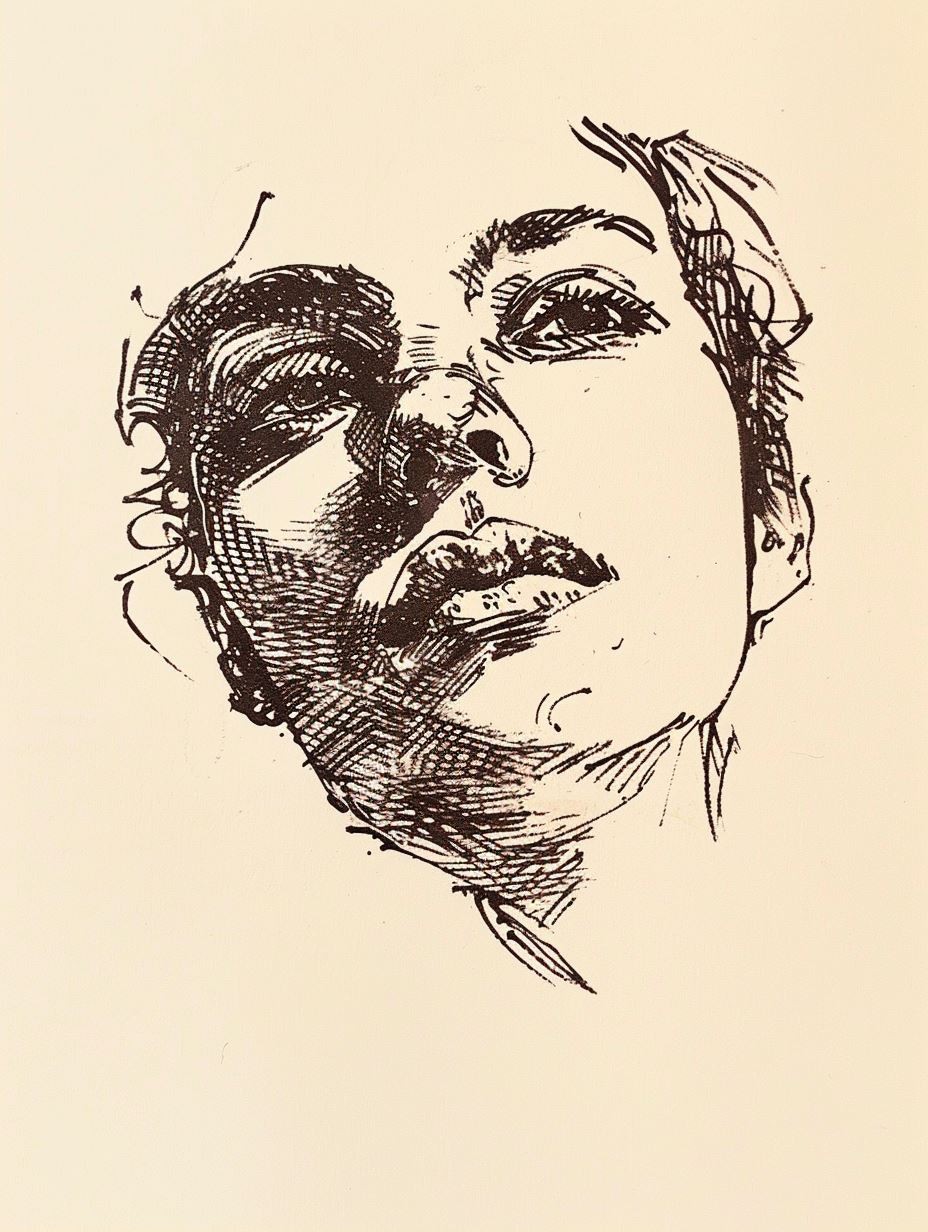 Expressions of Grace: Ink Portrait Studies - Image 2