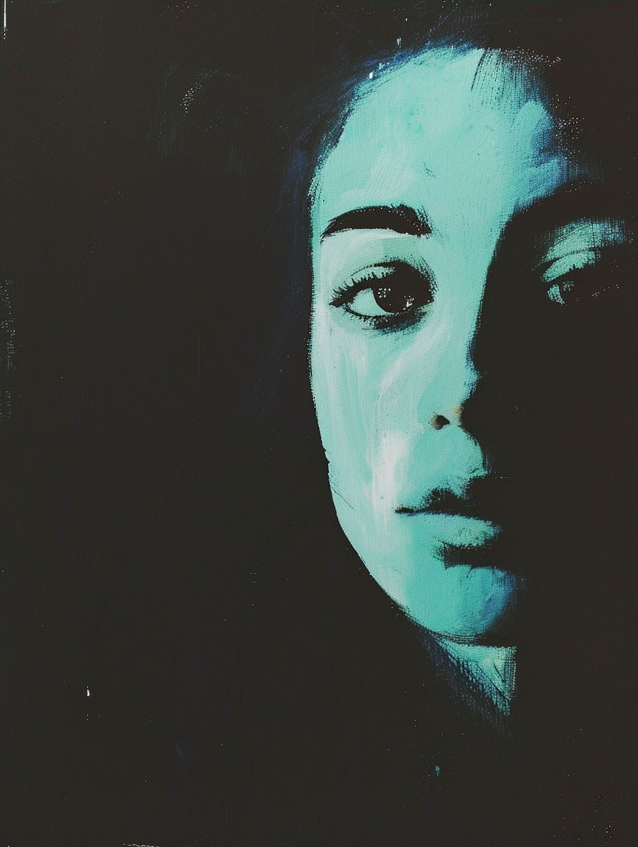 Ethereal Teal Portrait Study - Image 3