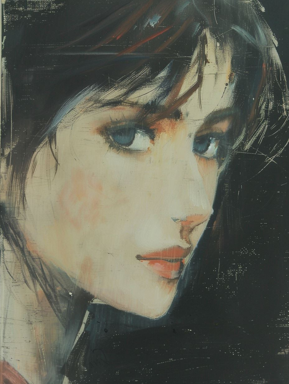 Melancholy Gazes in Ink and Oil - Image 2