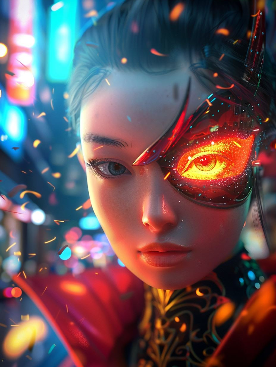 Cybernetic Visions: A Digital Portrait Quad - Image 3