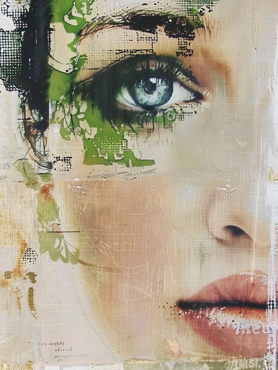Fragmented Vintage Beauty Collage - Image 2