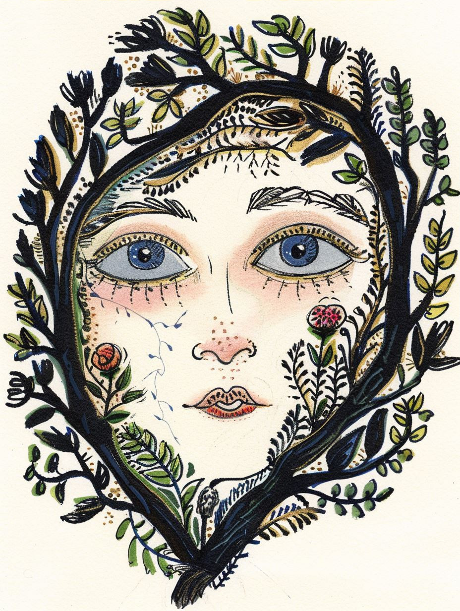 Ethereal Folk Art Portraits - Image 3