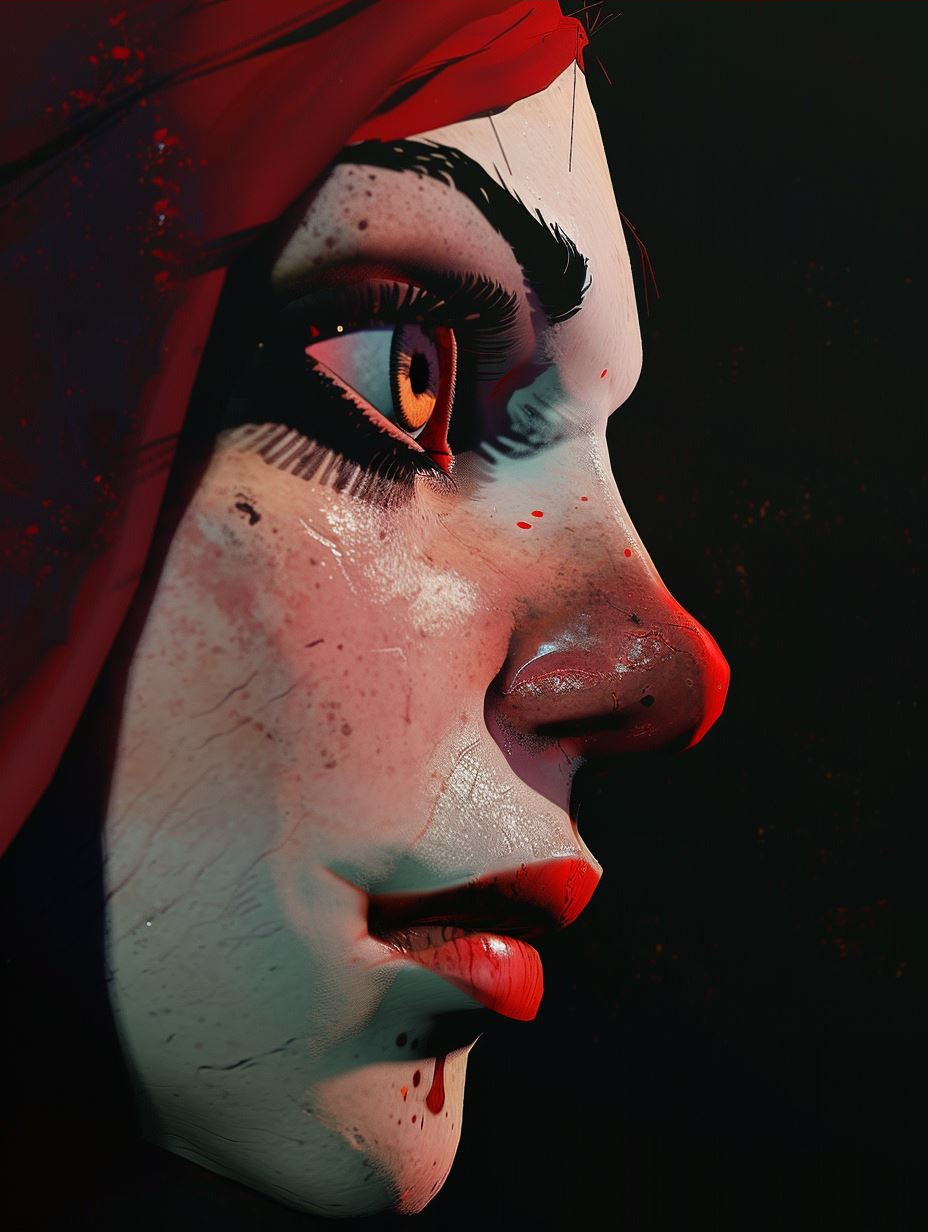 Haunting Gaze of Crimson Shadows - Image 3