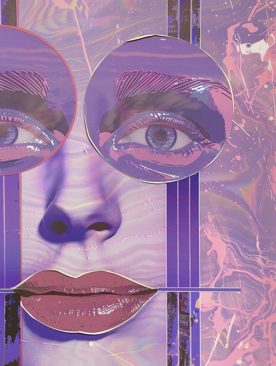 Neon Violet Surrealist Portrait