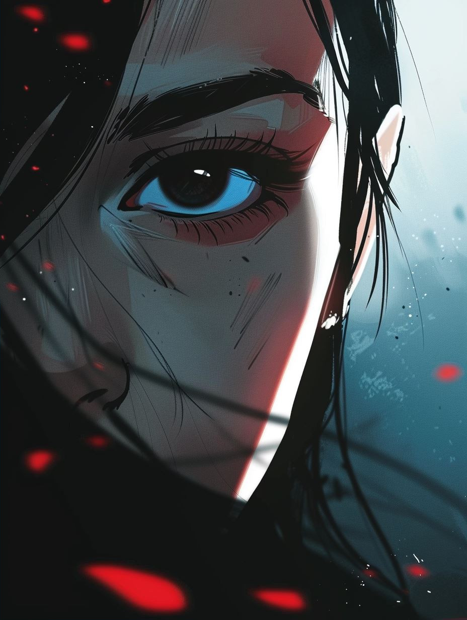 Melancholy Gaze in Digital Shadow - Image 2