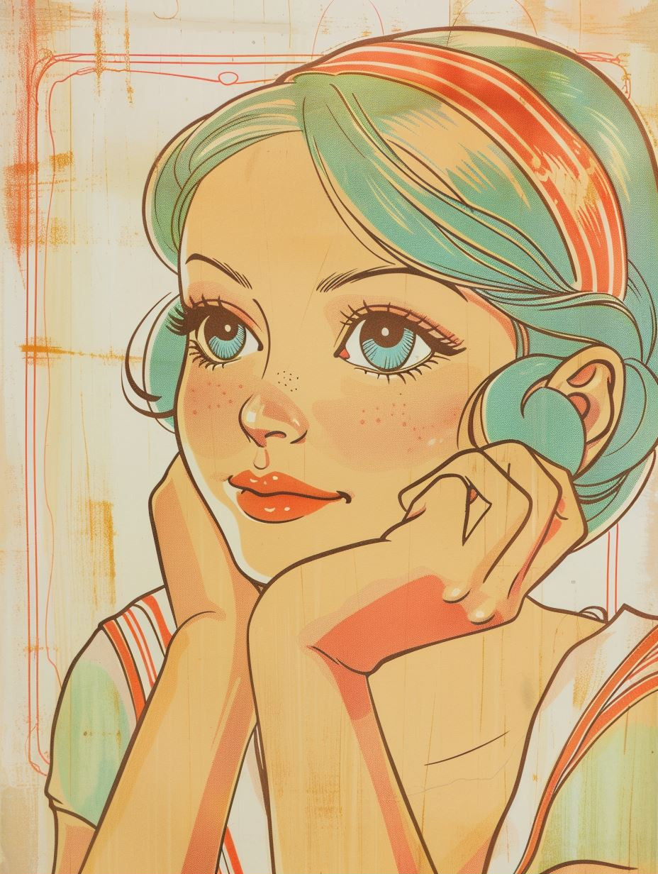 Vintage Pastel Portrait Studies - Image 2