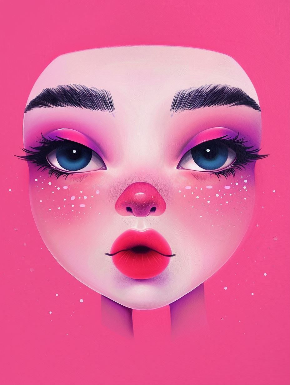 Whimsical Pink Dream Portraits - Image 1