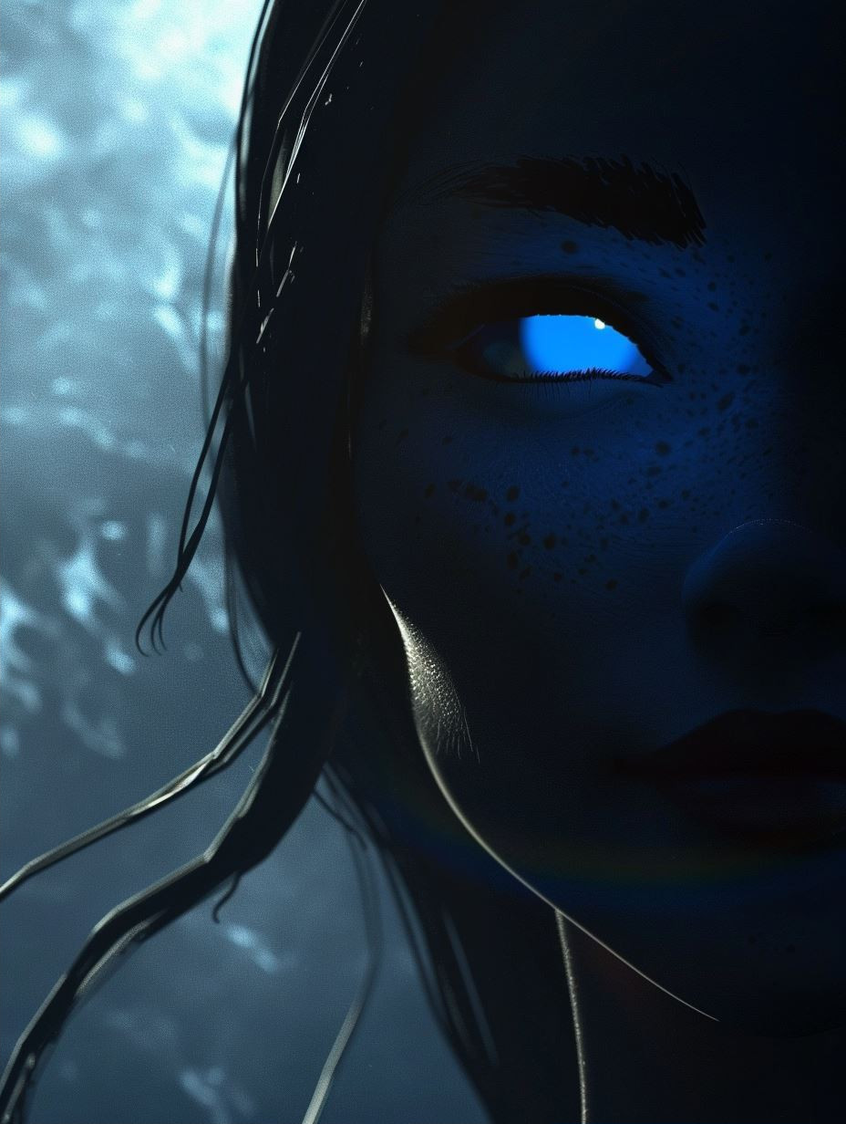 Ethereal Blue Neon Portraits - Image 2