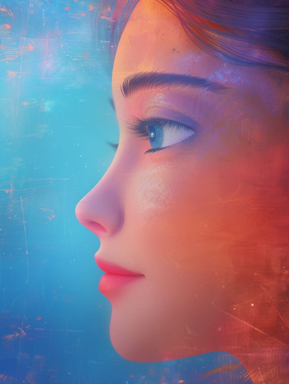 Neon Dreams: A Study in Digital Beauty - Image 1