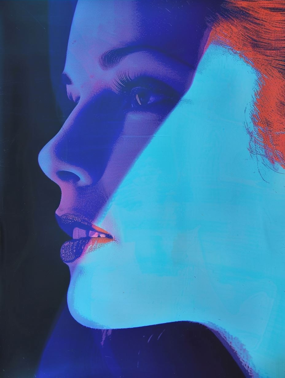 Neon Cyan Nocturnal Portrait - Image 3