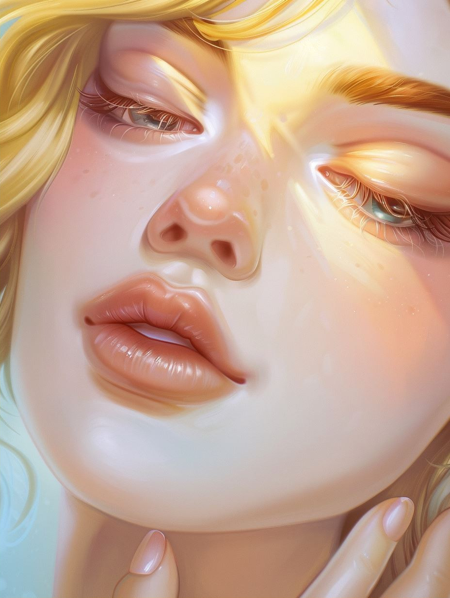 Golden Glow Digital Portrait Study - Image 2