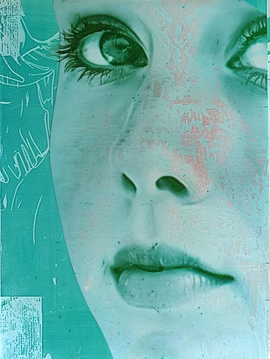 Cyan Distorted Gaze - Image 1