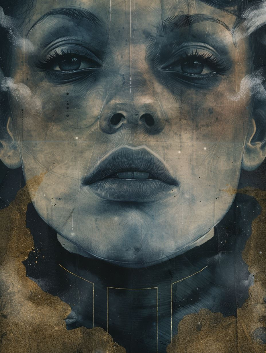 Ethereal Gaze in Distressed Blue - Image 1