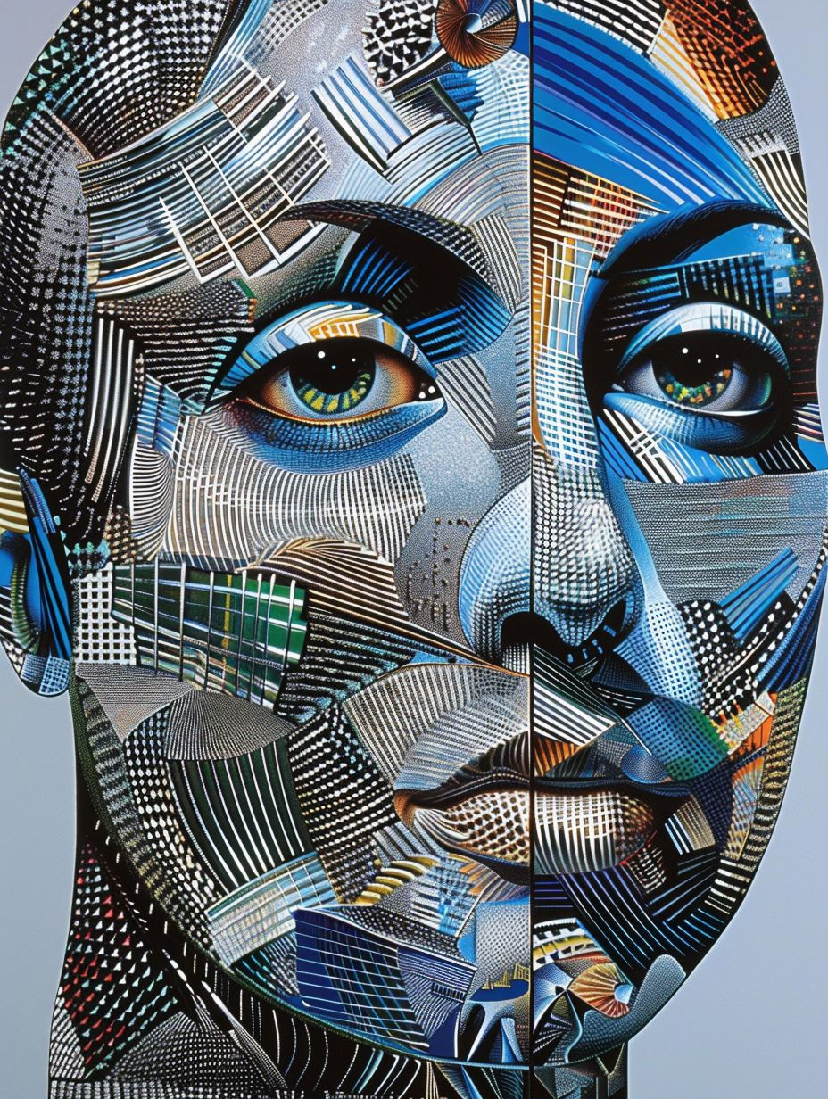 Fragmented Digital Mosaic Portraits - Image 1
