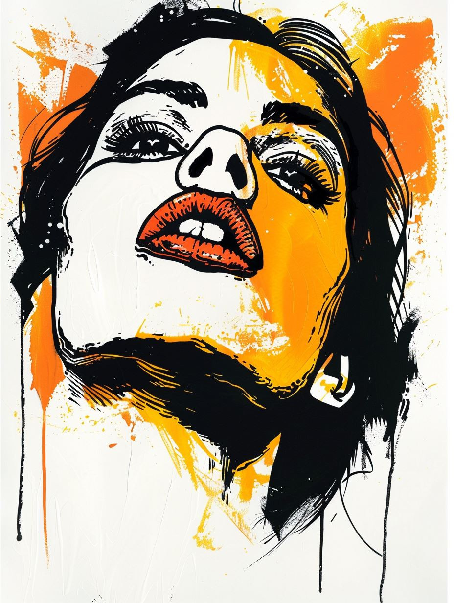 Golden Gaze Abstract Portraits - Image 2