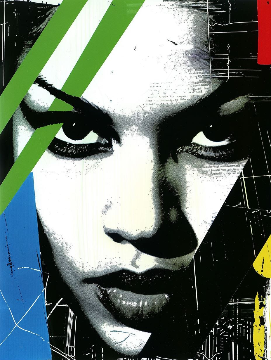 Neo-Noir Digital Collage Portrait