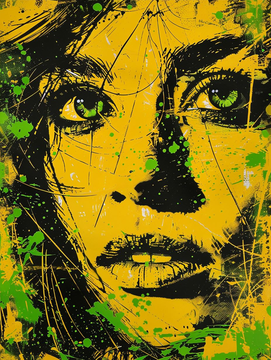 Neon Acid Portrait Splatter - Image 4