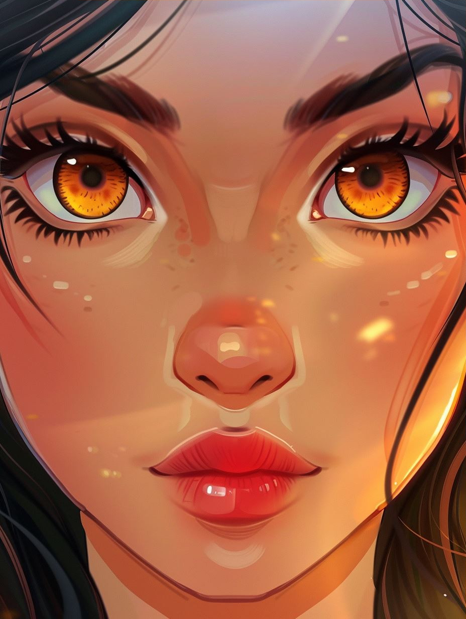 Golden Glow Digital Portrait Study - Image 3
