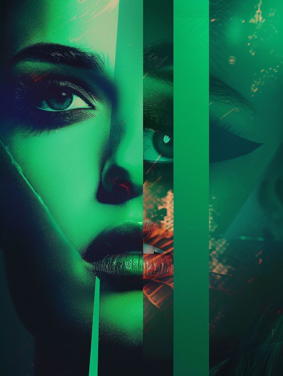Neon Fragmented Portrait Study - Image 2
