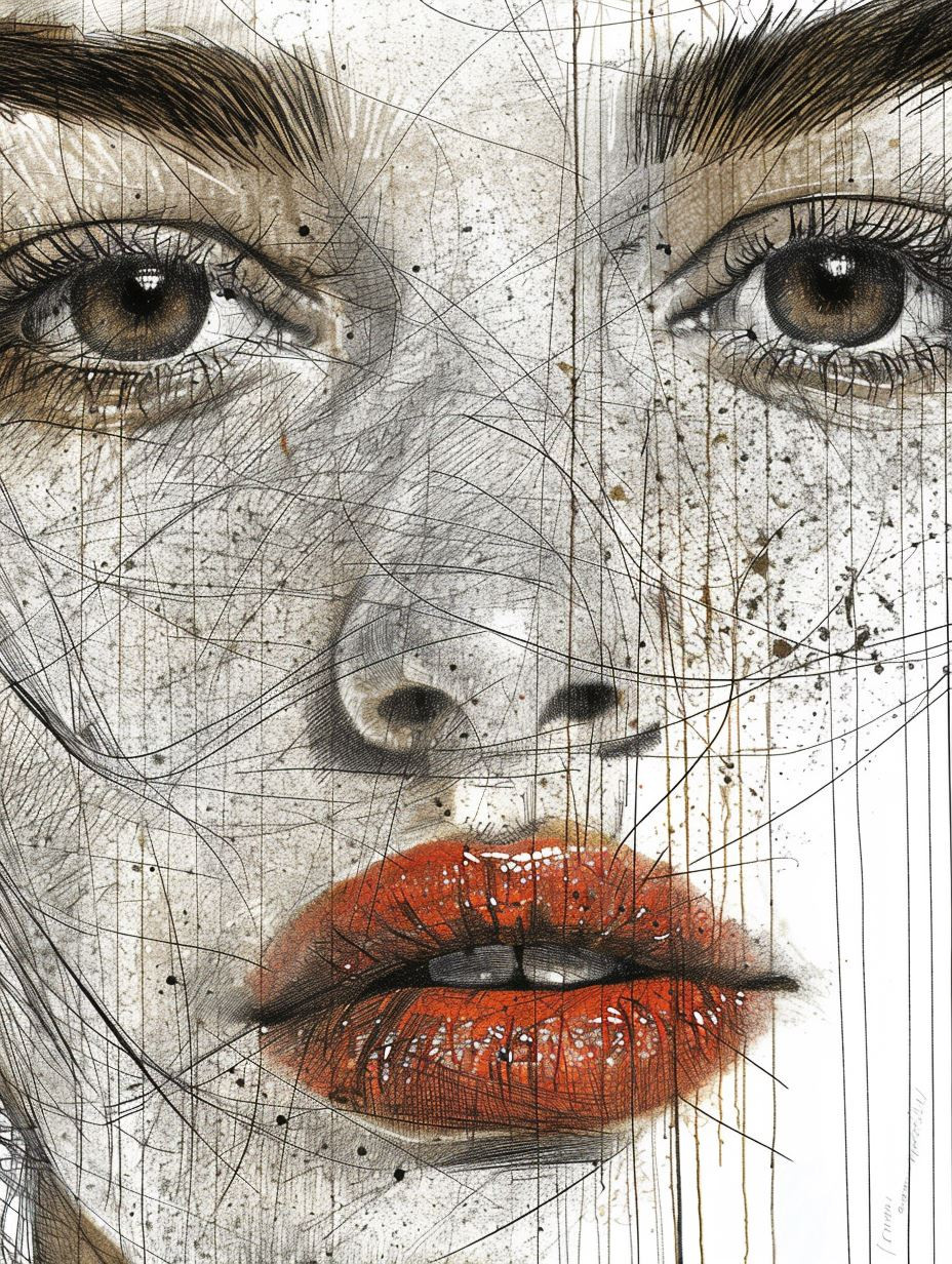 Fragmented Gaze in Ink - Image 3