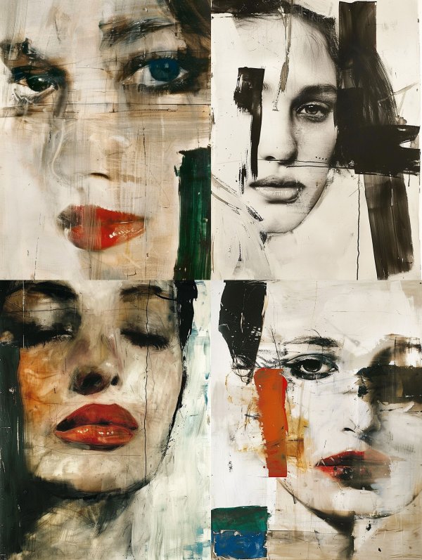 Fragmented Gazes in Abstract Oil
