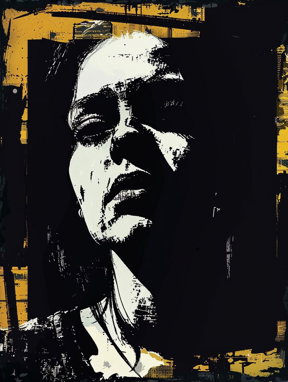 Shadowed Gaze in Gritty Ink - Image 2