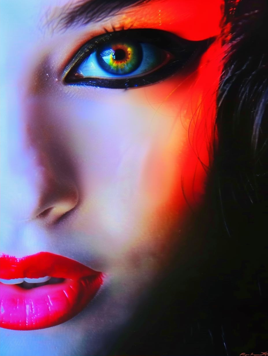 Neon Visions: A Surreal Beauty Collage - Image 2