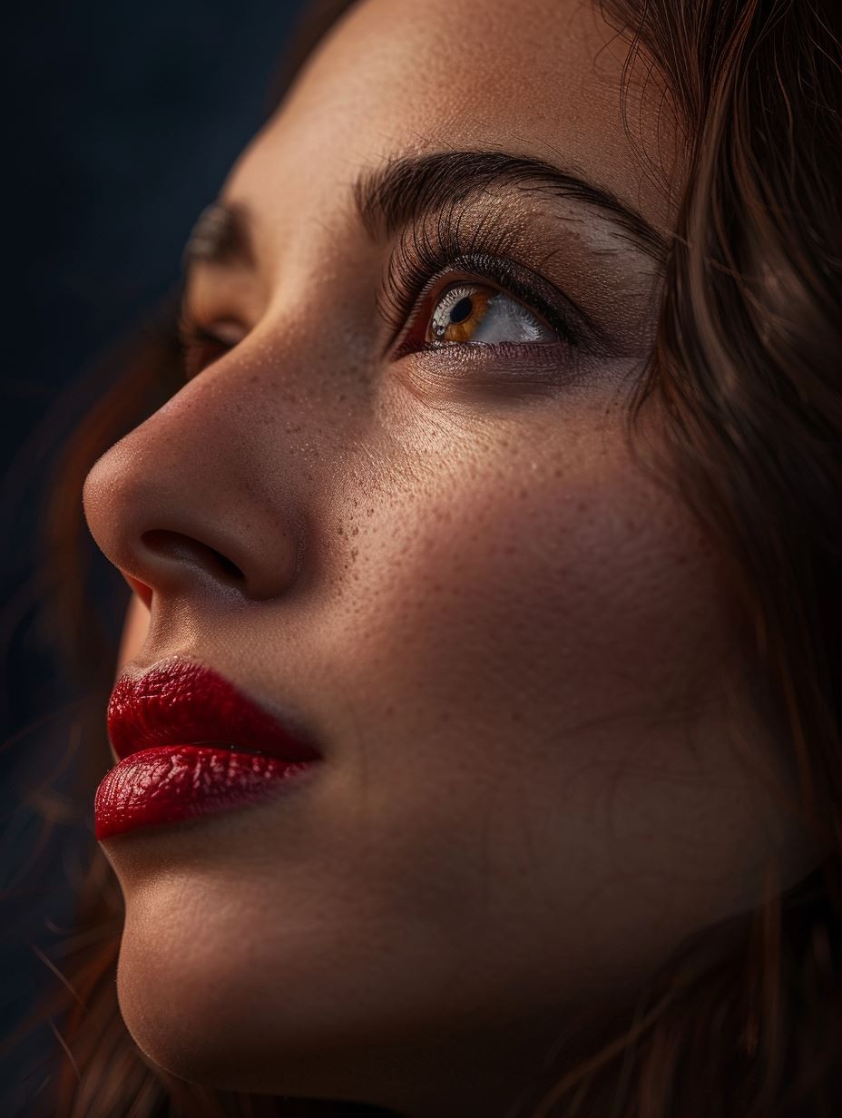 Crimson Lips and Golden Gaze - Image 1