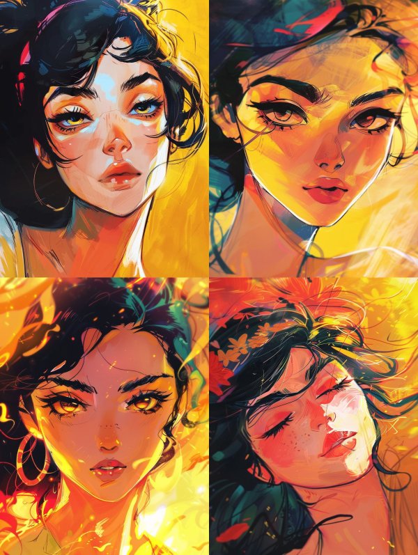 Golden Glow Digital Portrait Series
