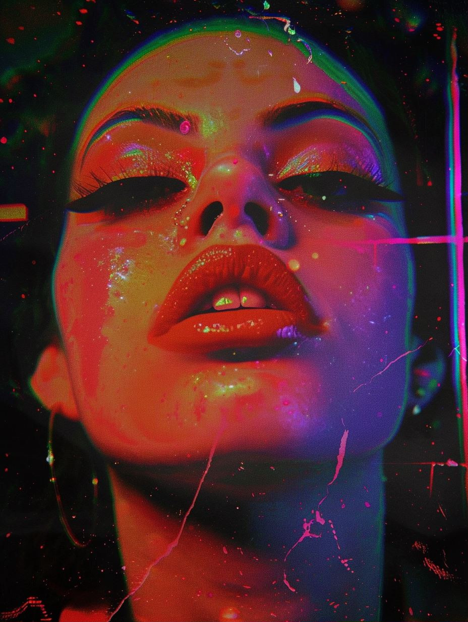 Neon Prism Cyber Portrait - Image 1