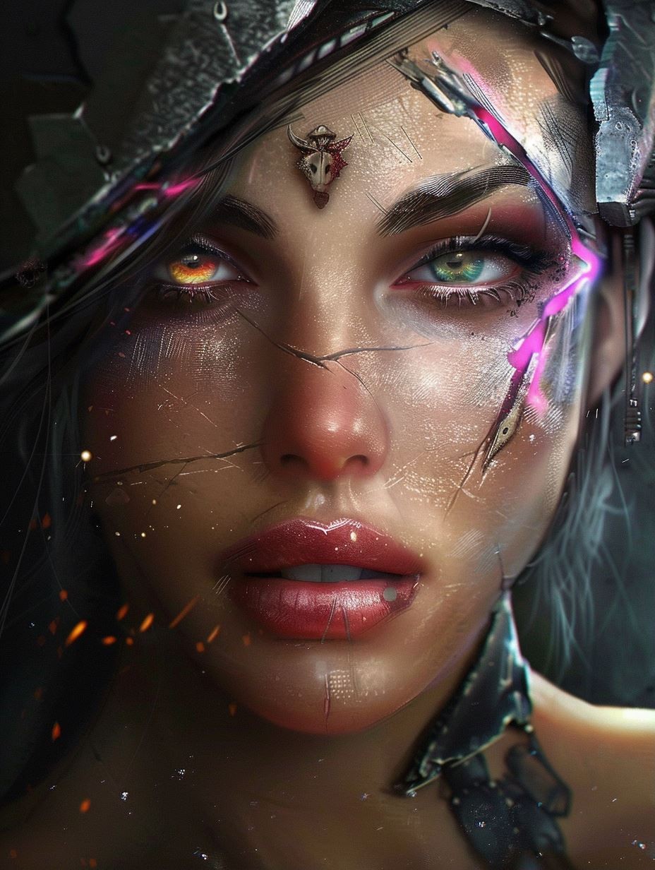 Shattered Android Neon Soul