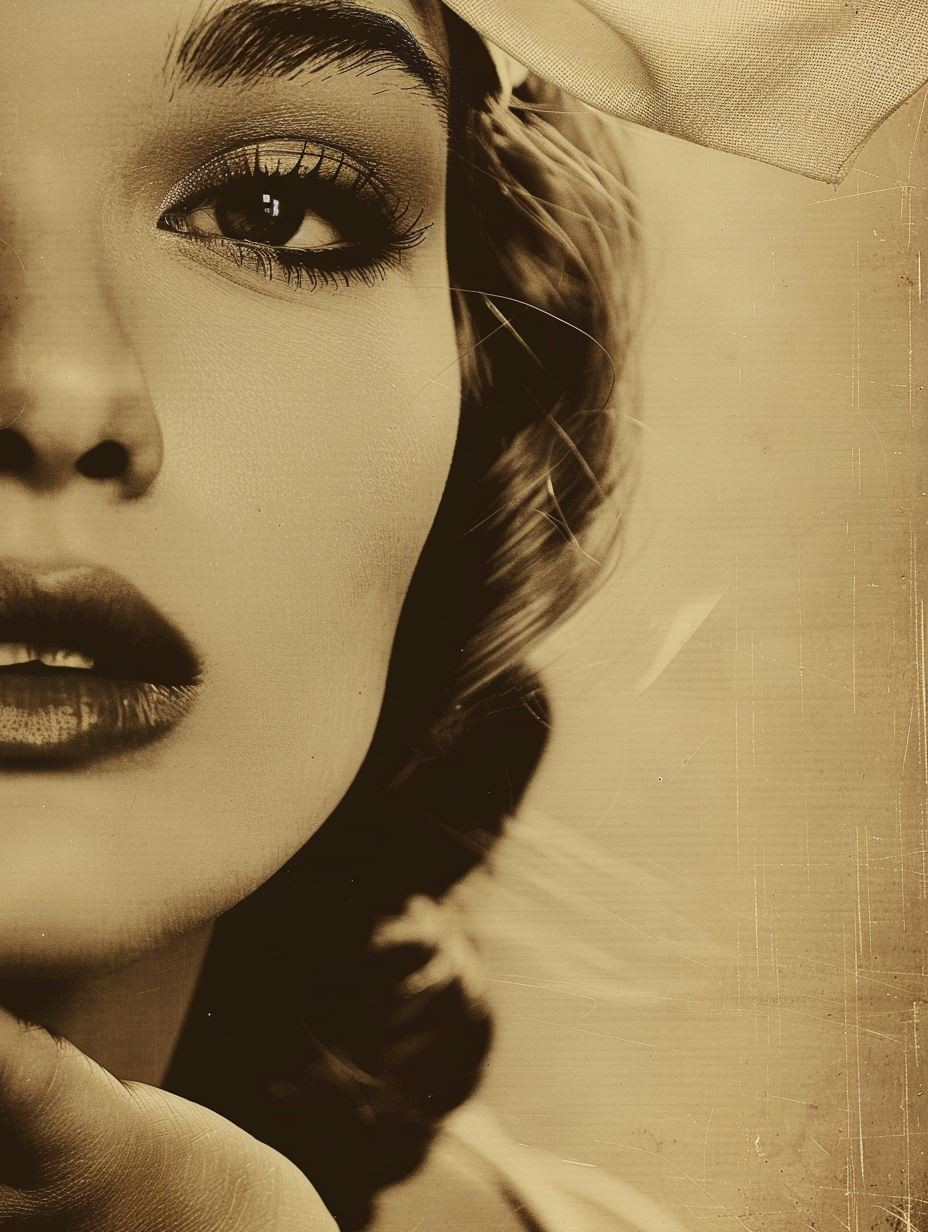 Vintage Grunge Glamour Portrait - Image 3