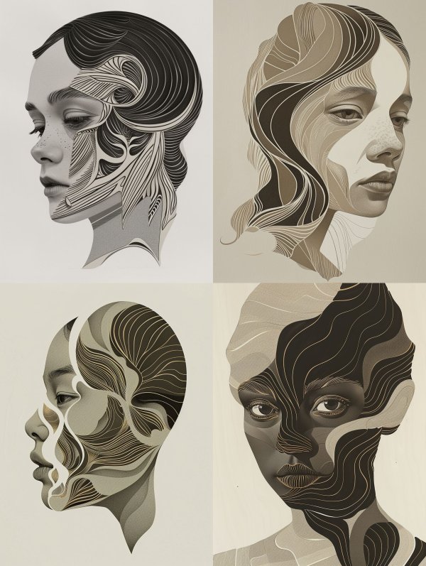 Fluid Surrealist Portrait Studies