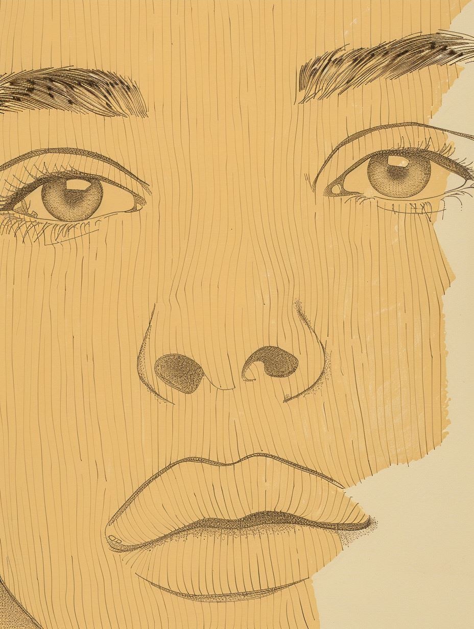 Minimalist Ink Portrait on Grid - Image 3