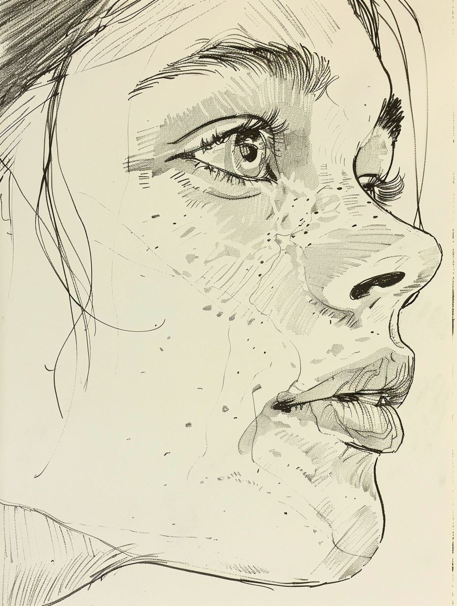 Raw Graphite Portrait Study Sketches - Image 1
