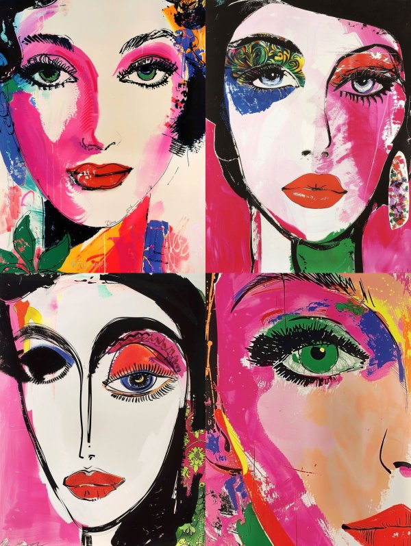 Vibrant Abstract Female Portraits