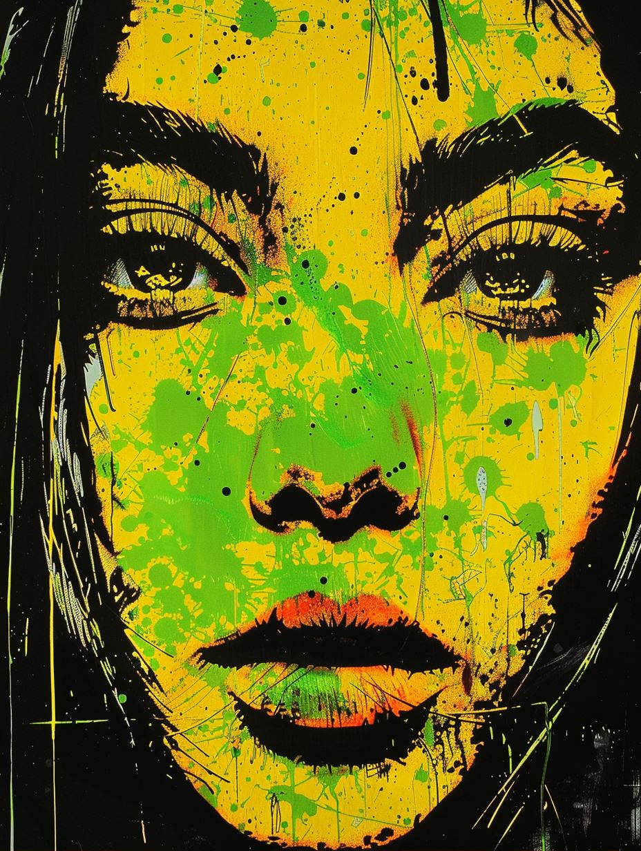 Neon Acid Portrait Splatter - Image 2