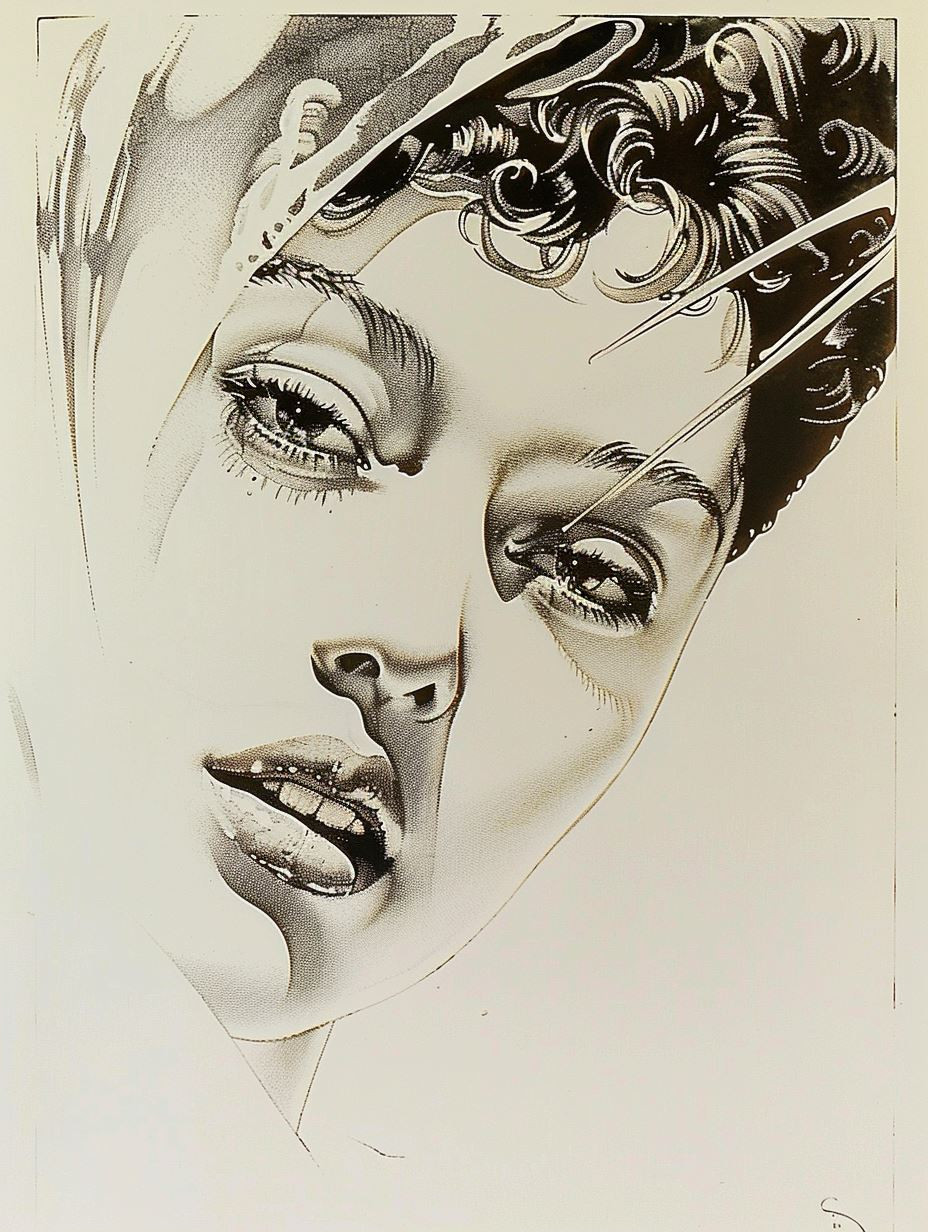 Elegant Noir Fashion Illustrations - Image 2