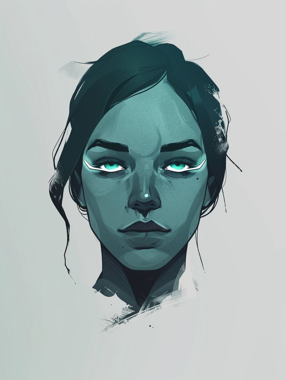 Cyan Dream Portrait - Image 4