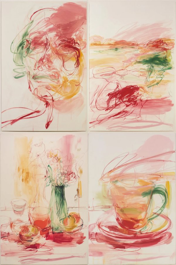 Abstract Expressions in Red and Gold