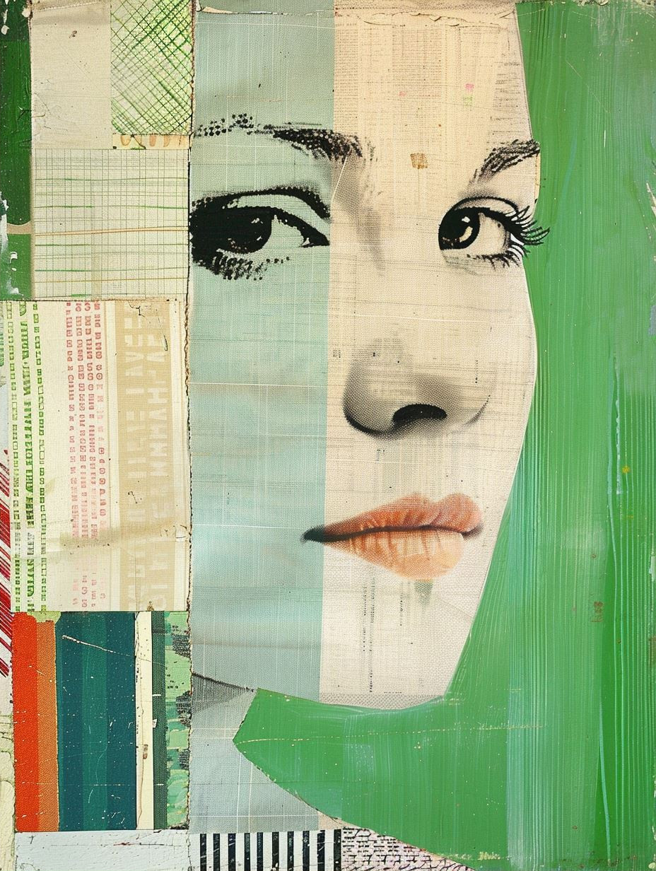 Fragmented Portraits in Green - Image 2