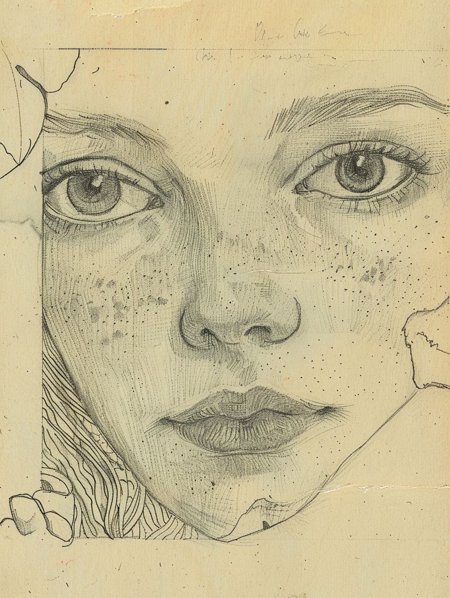 Vintage Graphite Portrait Study - Image 2