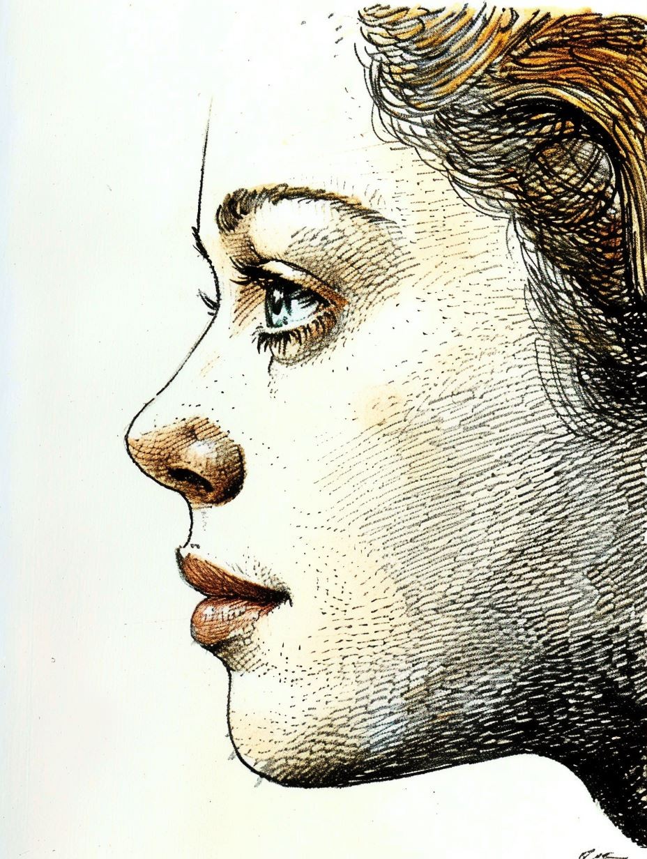 Serene Ink and Wash Portrait - Image 3