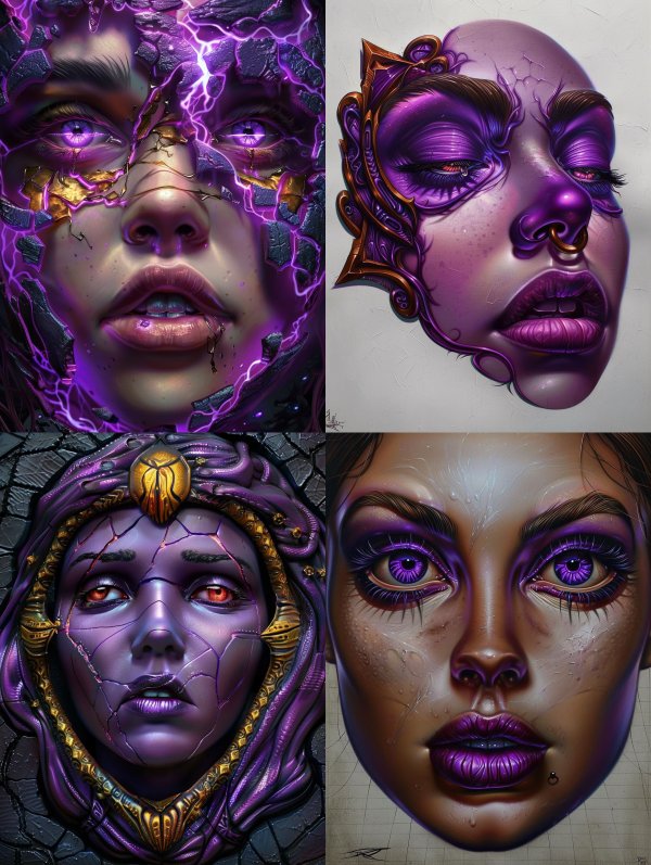 Ethereal Violet Cosmic Portraits