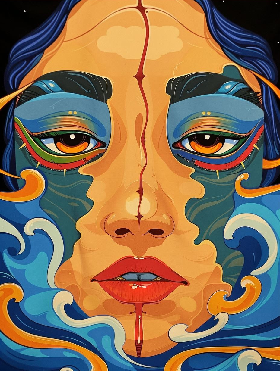 Surreal Neon Meltdown Portrait - Image 3