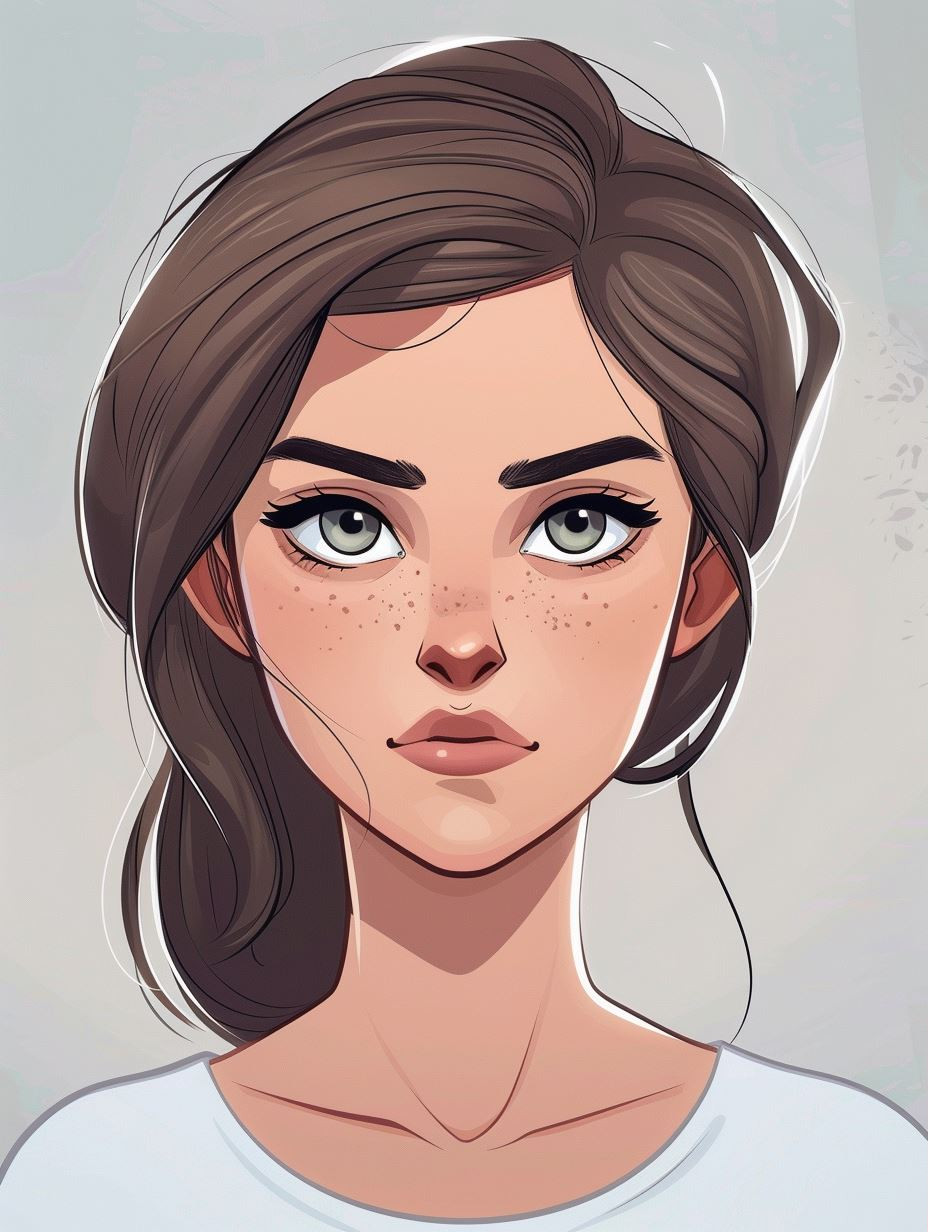 Soft Digital Portrait with Freckles - Image 1