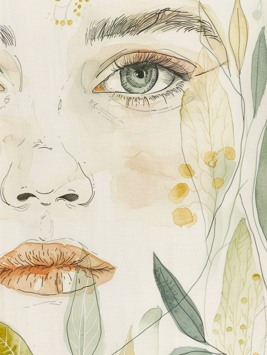 Ethereal Gaze Watercolor Portraits - Image 3