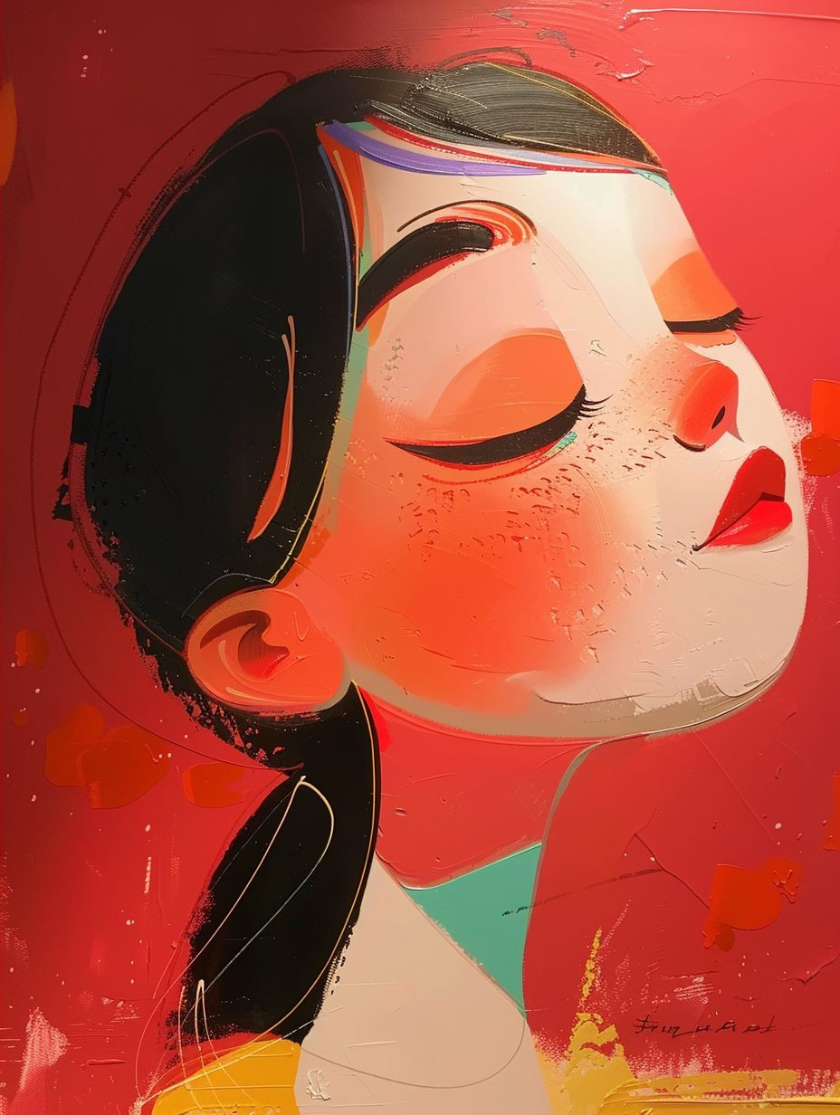 Crimson Dreams of Ethereal Faces - Image 2
