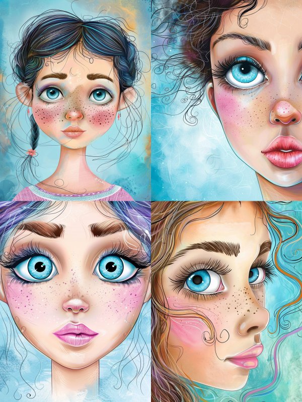 Dreamy Gazes: A Digital Art Collection