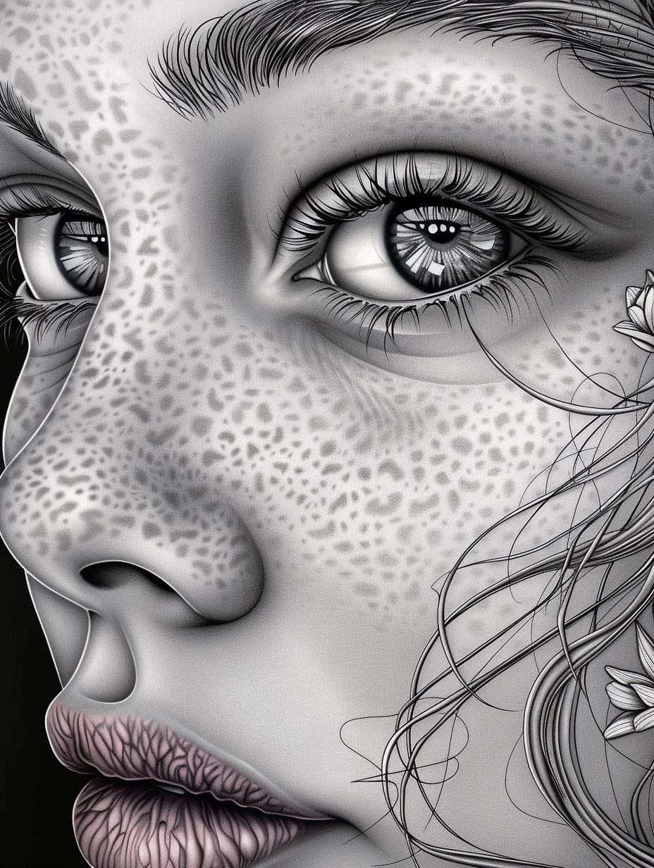 Ethereal Stippled Portrait Study
